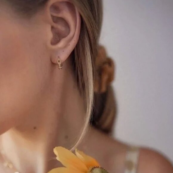 14K gold filled chain link earrings - Picture 2 of 4